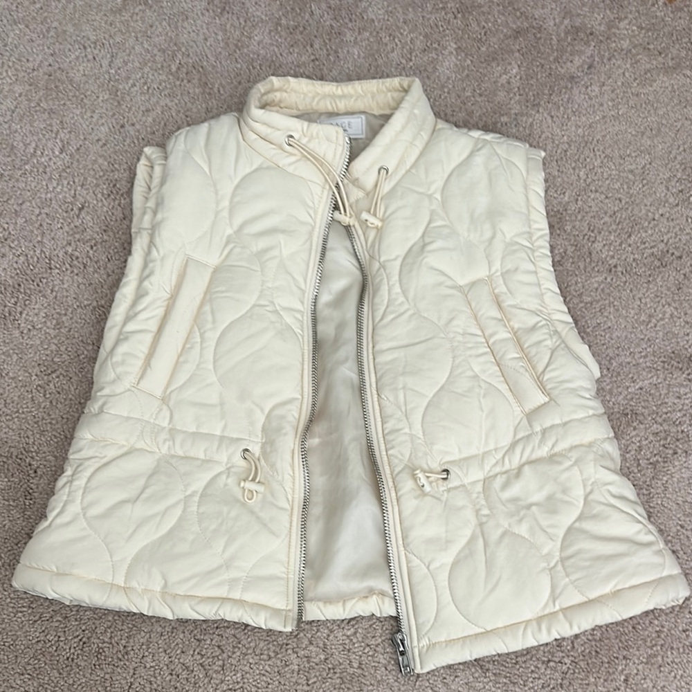 Sage the Label cream puffer vest